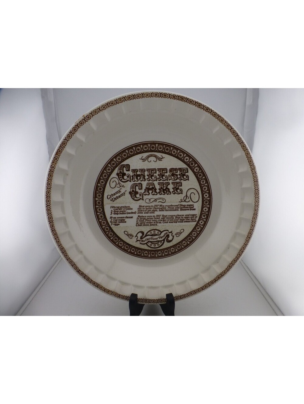 Royal China Jeannette Cheesecake Pie Plate Pan Creamy Dreamy Recipe Oven H3